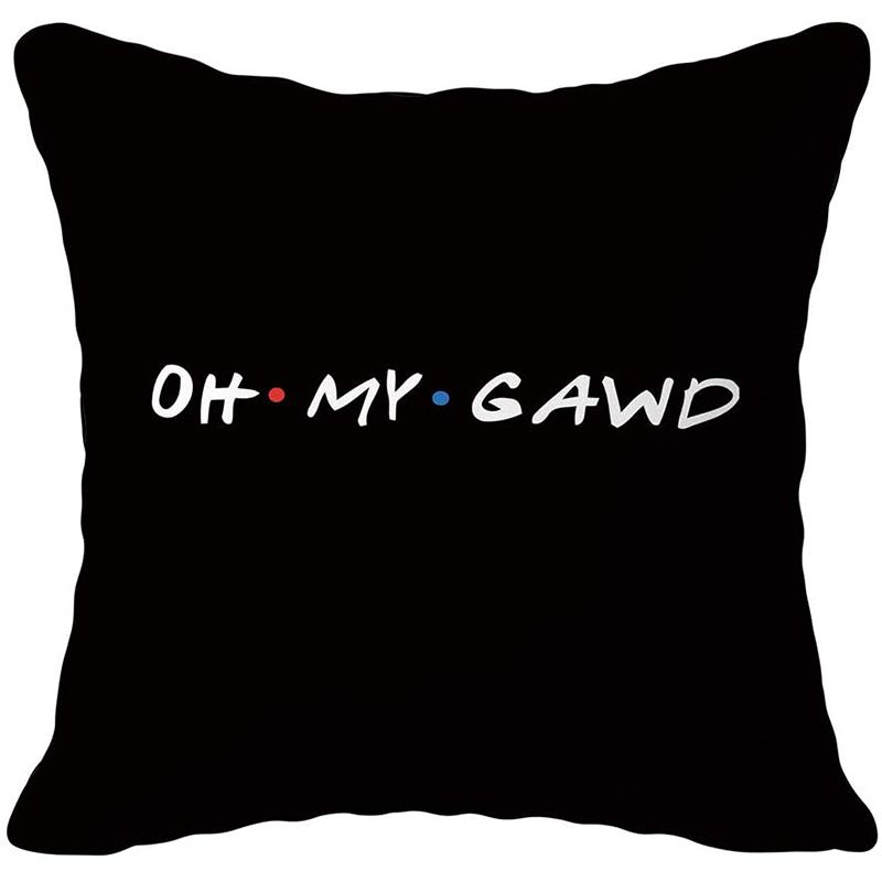 Simple Black Letter Peach Skin Printing Pillowcase