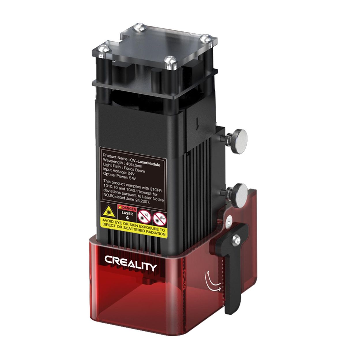 Creality Ender-3 S1 CV-Laser Module 24V 5W Laser Head Compatible with Ender-3 S1/Ender-3 S1 Pro/Ender-3 S1 Plus CNC Laser Carving Machine Precise Focusing Laser Spot Soot Absorption Eye Protection Suitable for Acrylic Wood Ba