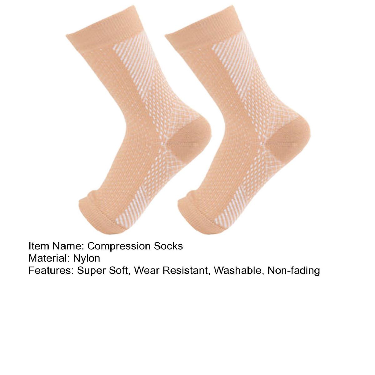 Unisex Socks Performance Toeless Compression Socks for Fitness Skin