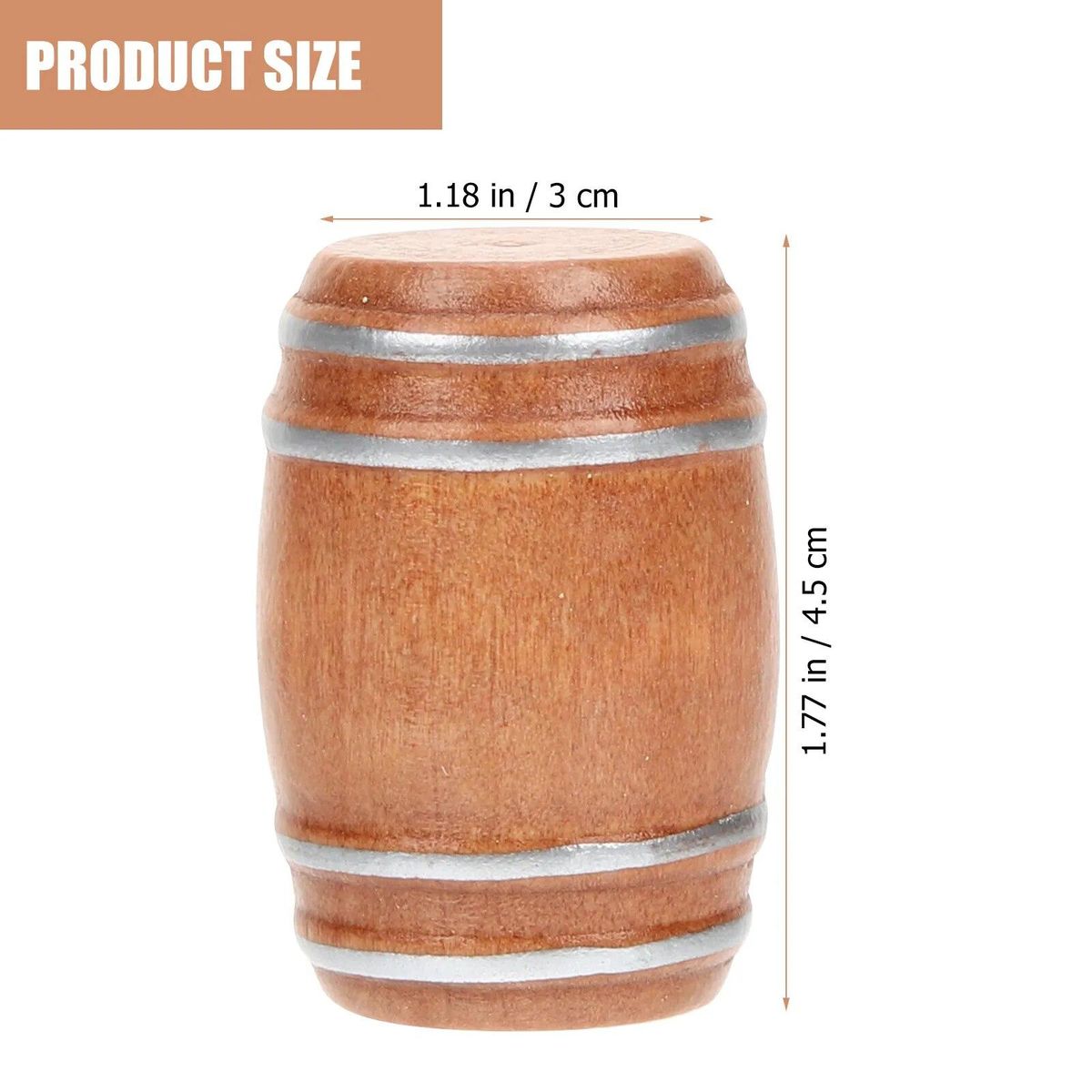 2 Pcs Mini Accessories Beer Barrel Tiny House Ornament Miniature Figurines Pocket Barrels Models Adornment Wooden Child