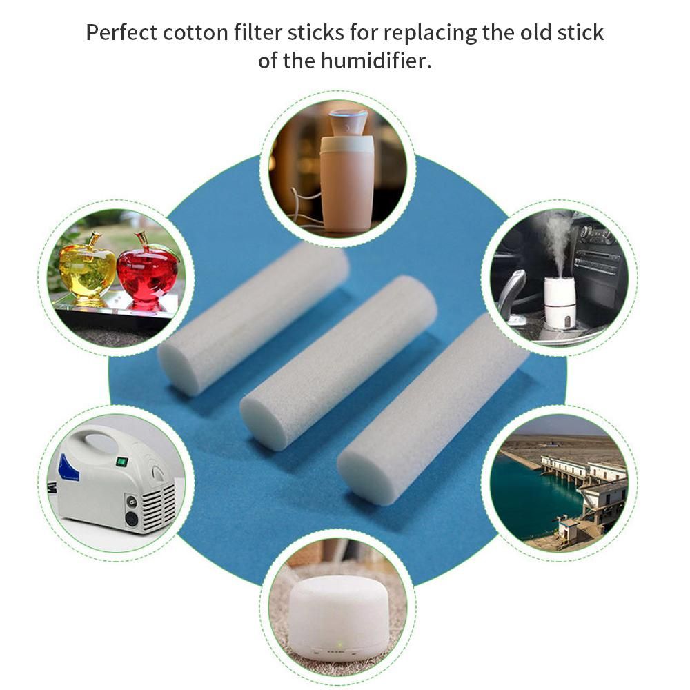 10Pcs Humidifier Sticks Replacement Cotton Filter 10mm Core Cotton Filter Wicks for Portable USB Humidifiers