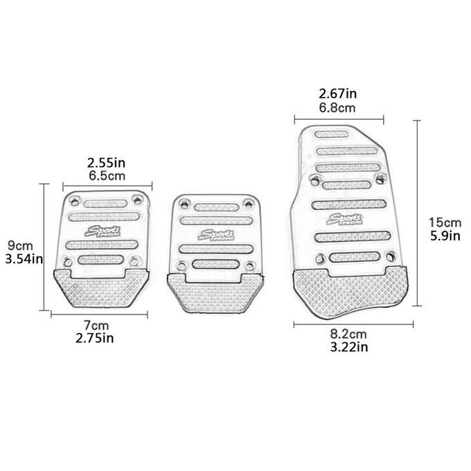 MT Aluminum Manual Transmission Car Non-slip Pedal Brake Clutch Accelerator