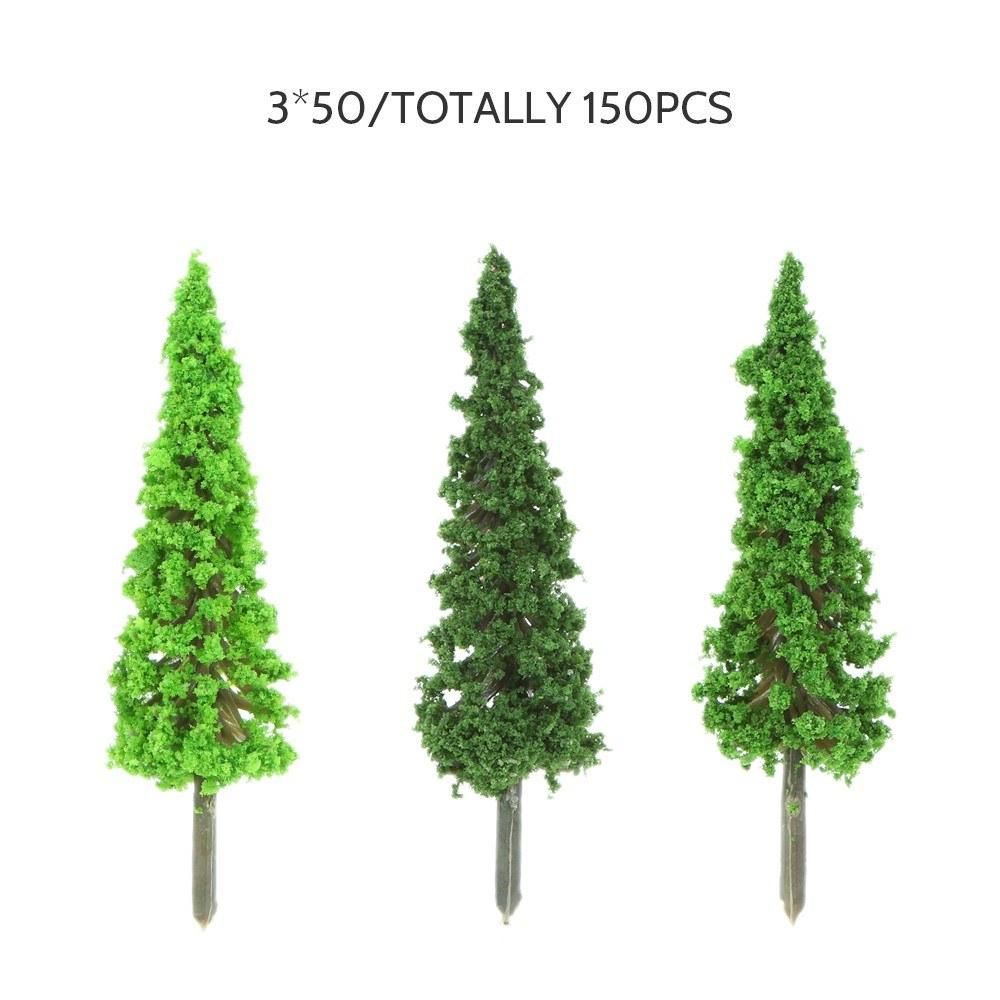 150pcs Mini Architectural Plastic Green Trees Scale Models Garden Decoration Train Railways Landscape Scenery Layout Tree Toys