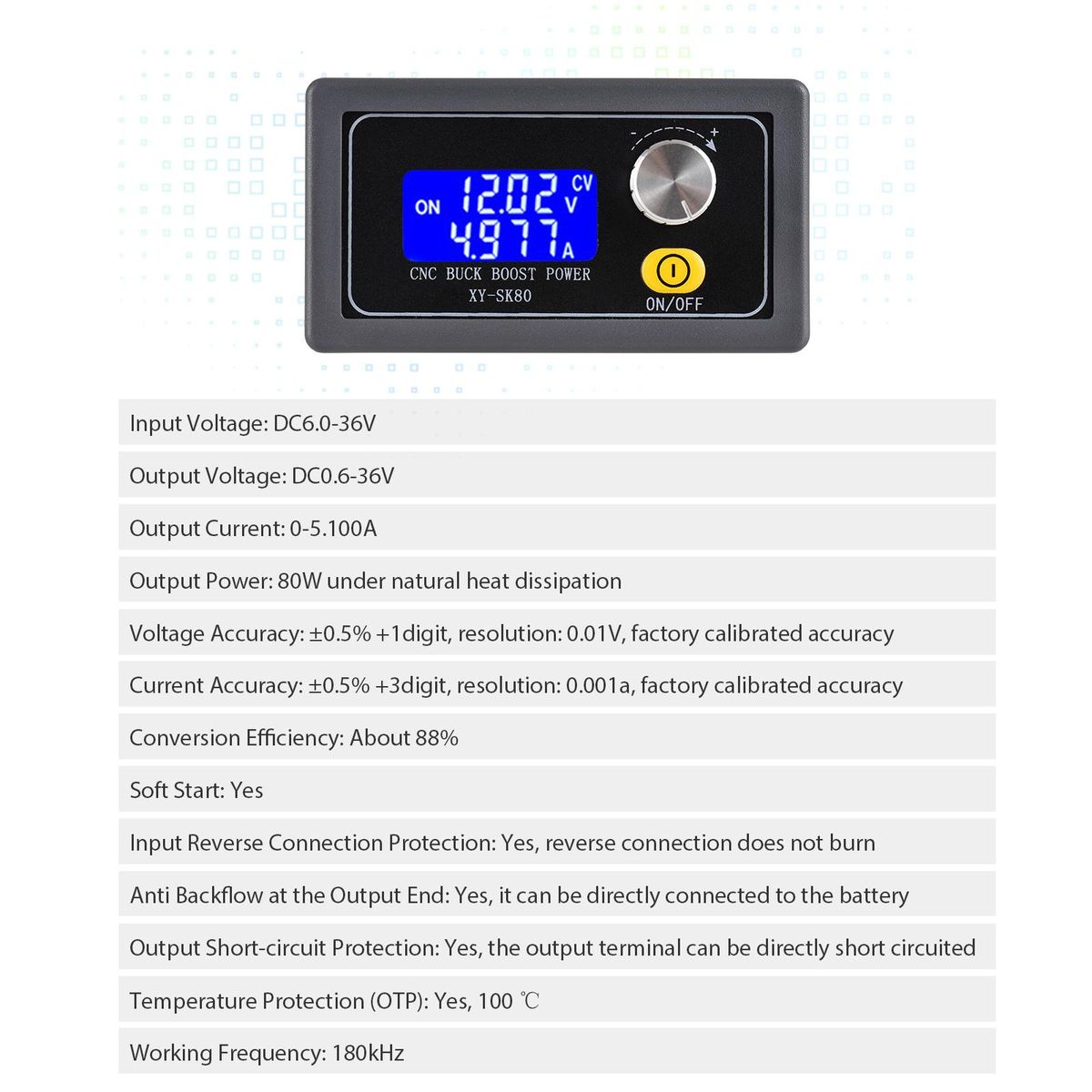 Adjustable Automatic Boost & Step Down Module Constant Voltage Current DC CNC Control Power Supply Module