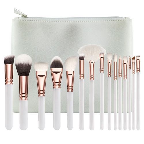 Cosmetics Makeup Brushes Complete Kit Powder Eyebrochas Eyeshadow Brush High Quality Makeup Brushes 15pcs White With Bag