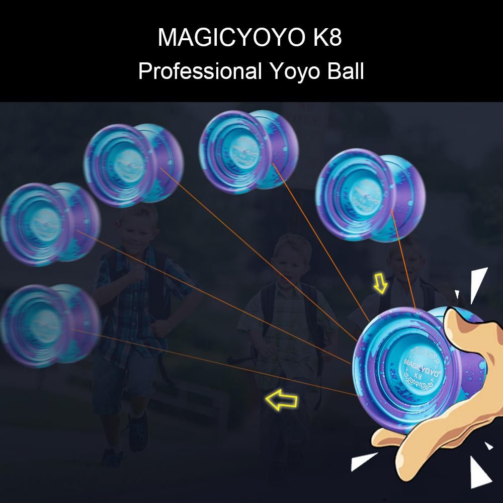 MAGICYOYO K8 Polished Alloy Aluminum Professional Yoyo Ball Spin Toy for Kids