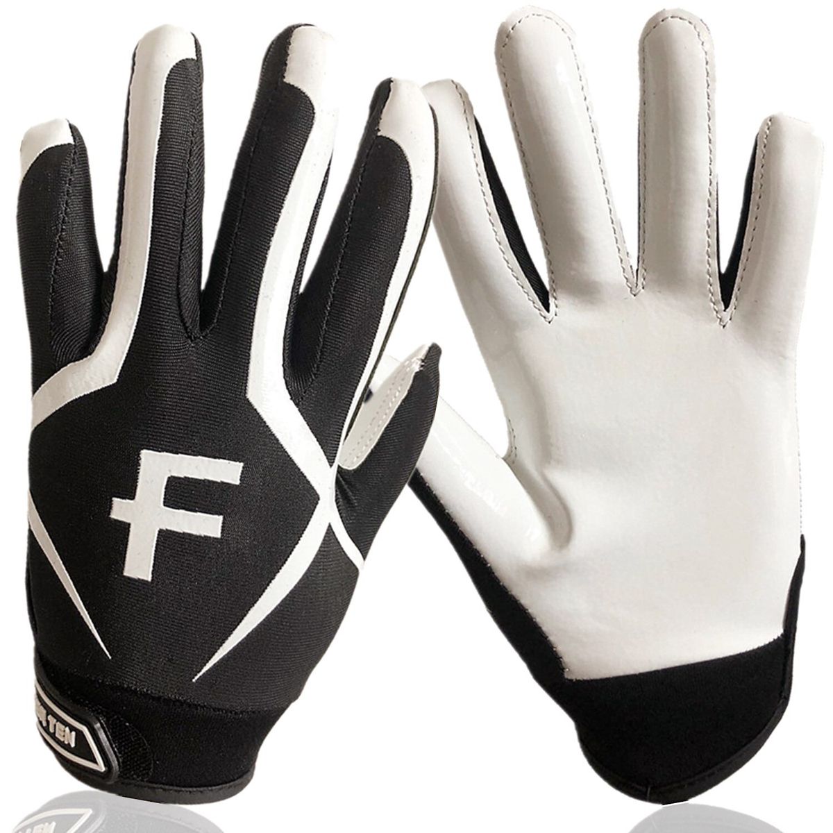 Non Slip Youth Kid American Footballoves Receiver Soccer Goalkeeper Glove S M L XL Boys Girls 5-14 Years Old Drop Shipping-Black