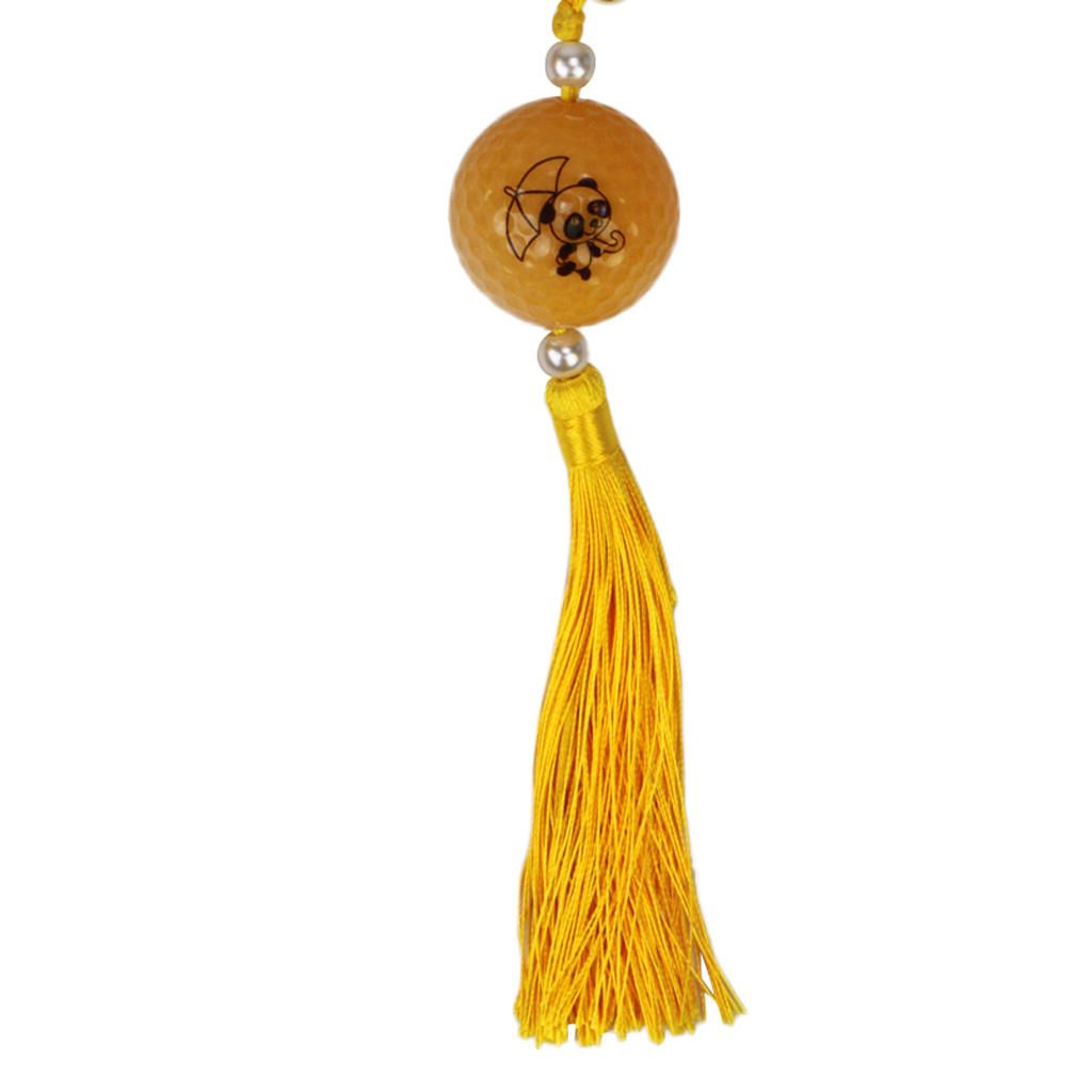 Chinese Knot With Golf Ball Home Car Home Hanging Ornament Gift Yellow