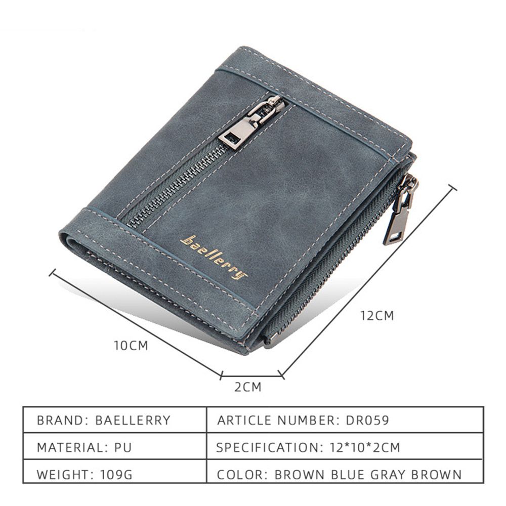 2022 New Baellerry Men Short Wallets Card Holder Solid