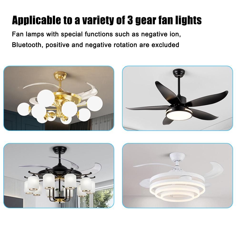 110V Universal Ceiling Fan Lamp Remote Control Kit 3-in-1 Ceiling Fan Light Speed Timing Wireless Remote Controller High Power Load
