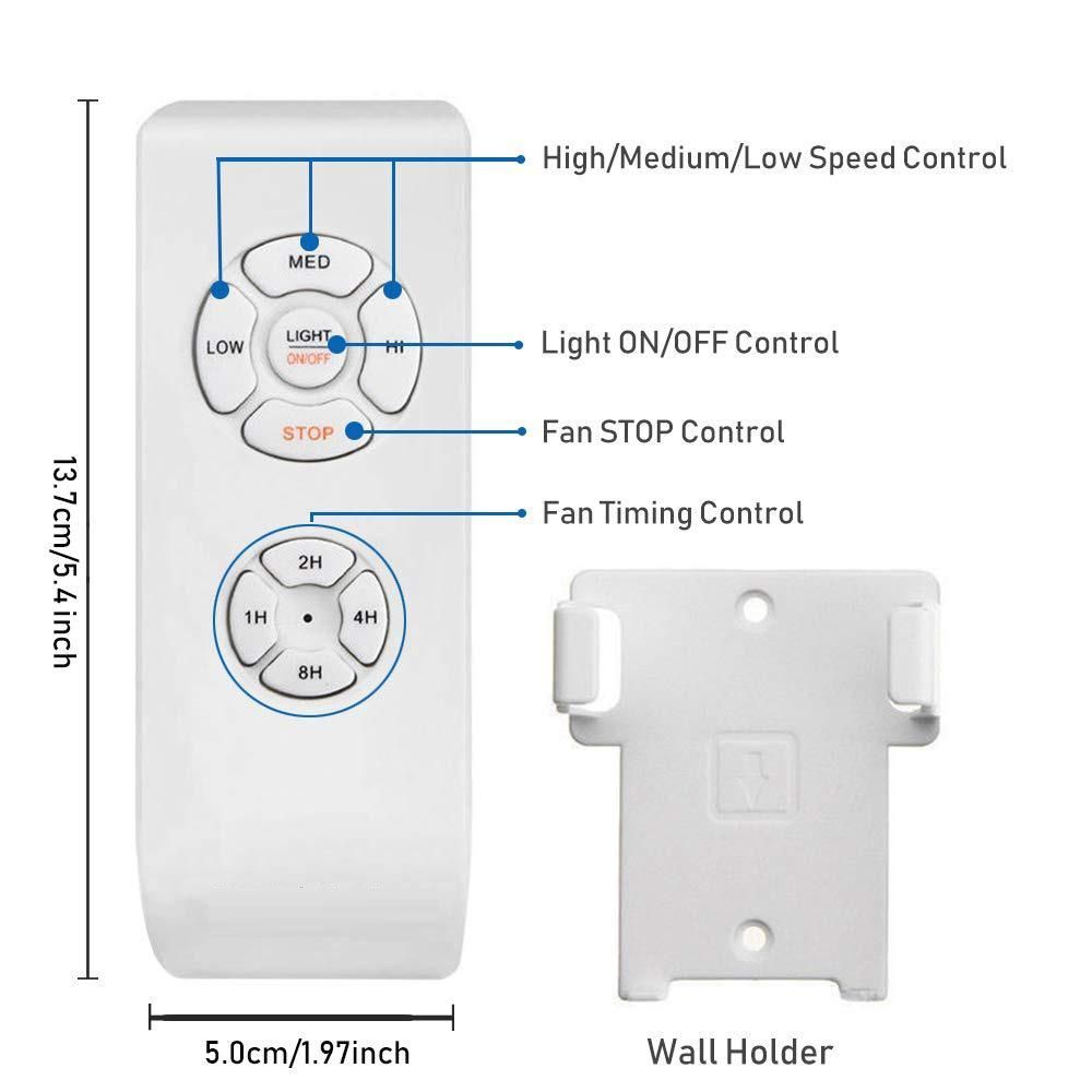 110V Universal Ceiling Fan Lamp Remote Control Kit 3-in-1 Ceiling Fan Light Speed Timing Wireless Remote Controller High Power Load