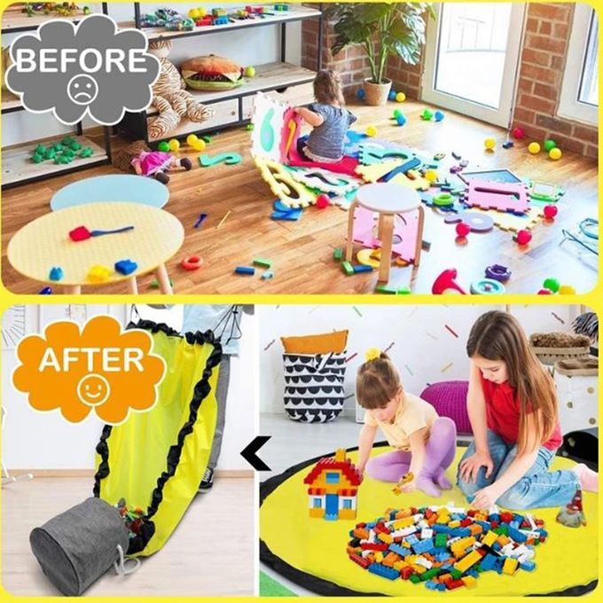 Oxford Bundle Po Ket Outdoor Toy Mat Qui K Storage Bag Large Toy Storage-grey