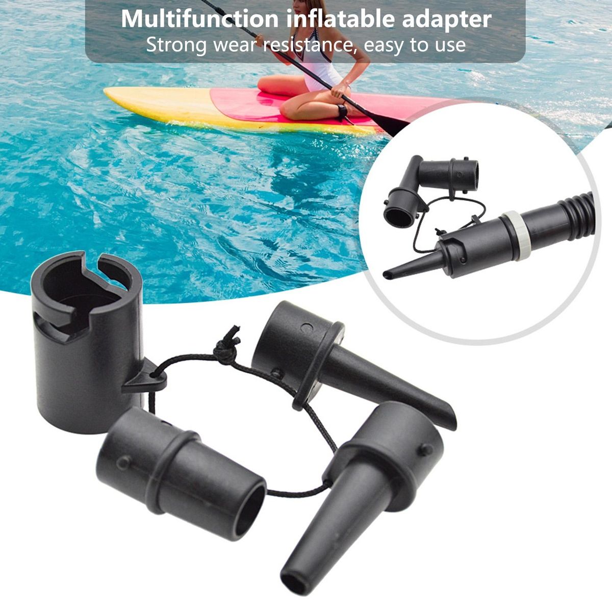 4PcsSet Tire Compressor Converters Quick Fitting Replacement Nozzle Adapters Black
