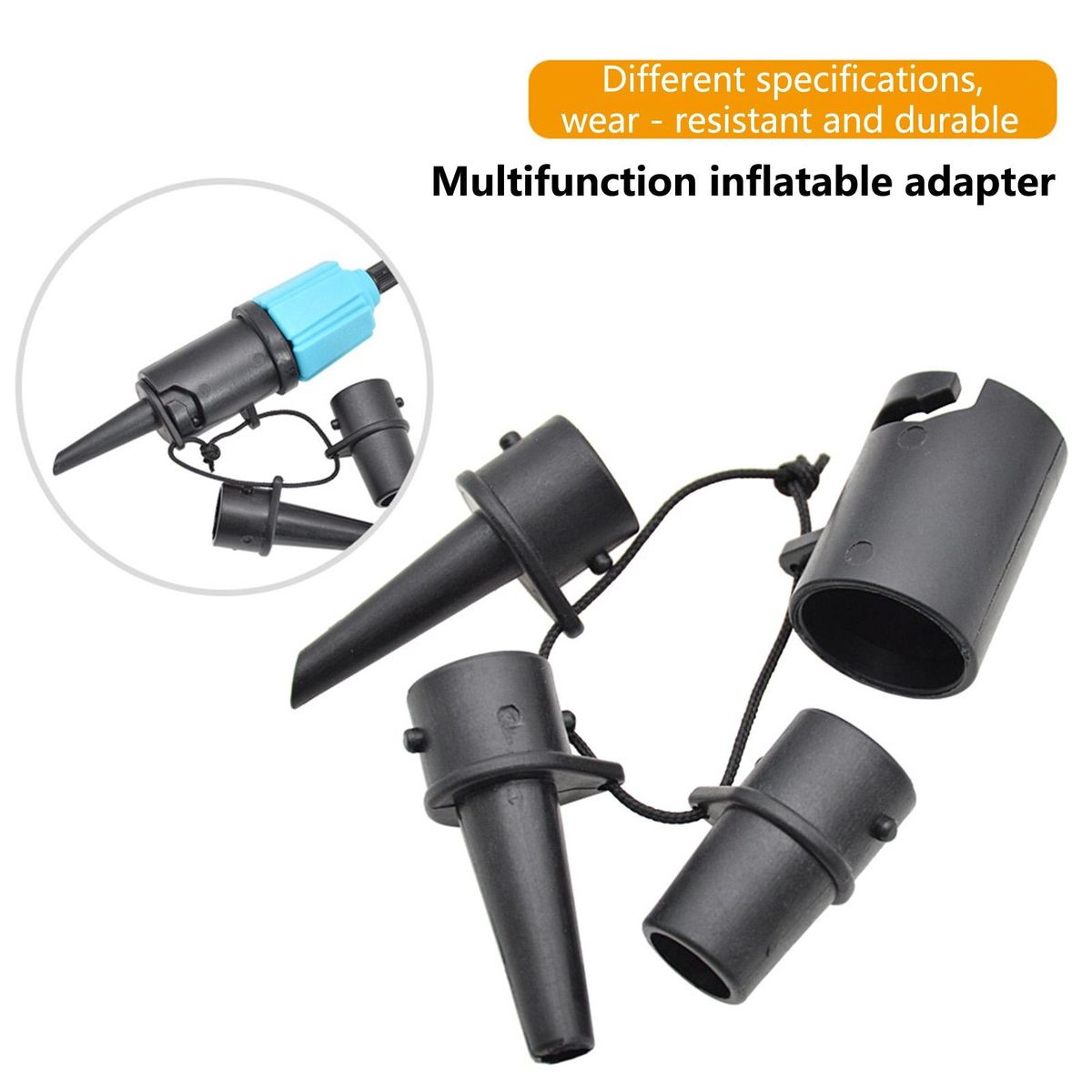 4PcsSet Tire Compressor Converters Quick Fitting Replacement Nozzle Adapters Black
