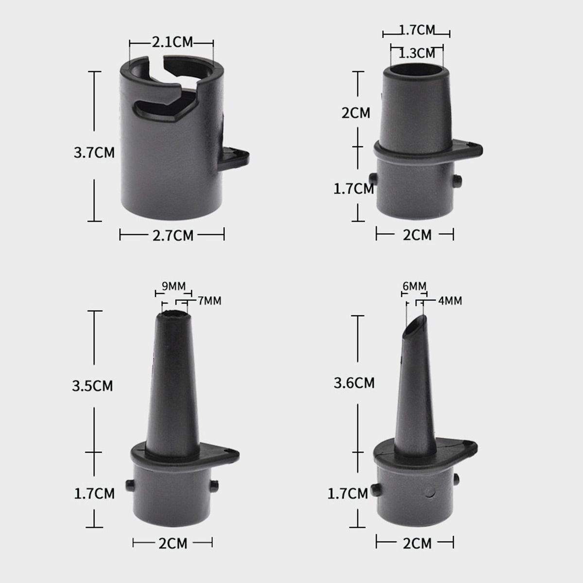4PcsSet Tire Compressor Converters Quick Fitting Replacement Nozzle Adapters Black