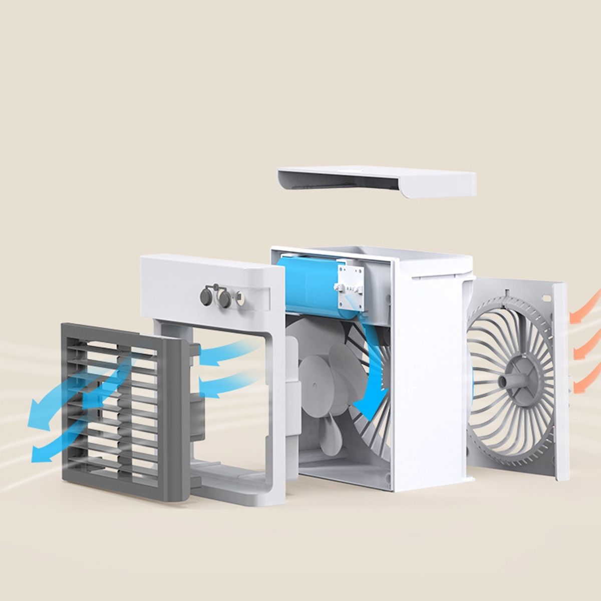 Desktop Air Cooler Small Personal Fan USB Desk Fan Quiet Air