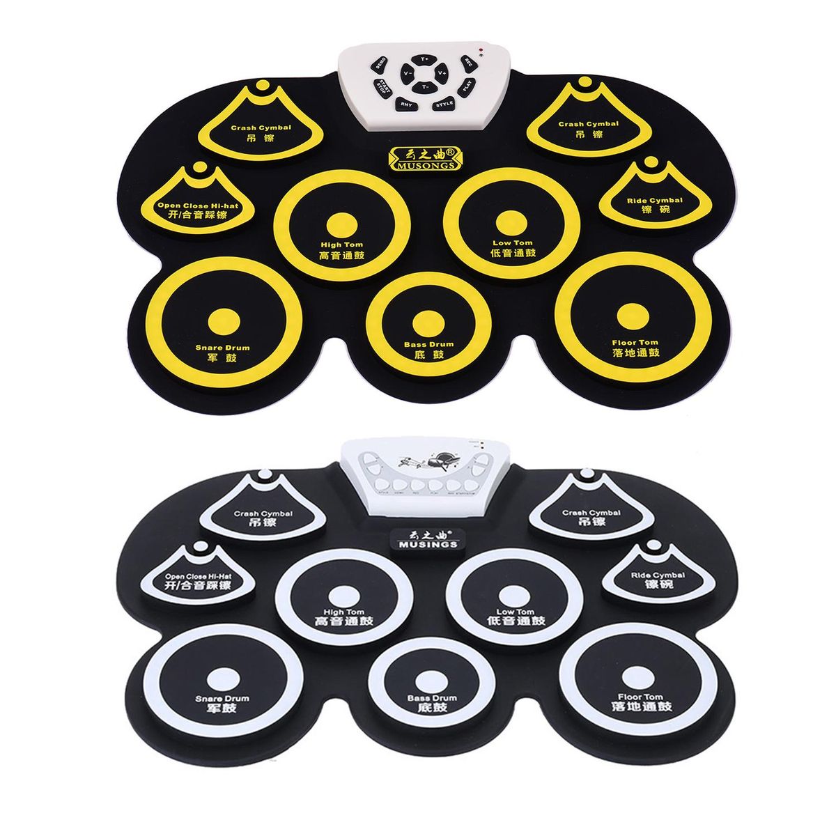 Silicone Portable Foldable Digital USB Midi Roll-up Electronic Drum Pad Kit with Stick and Foot Pedal