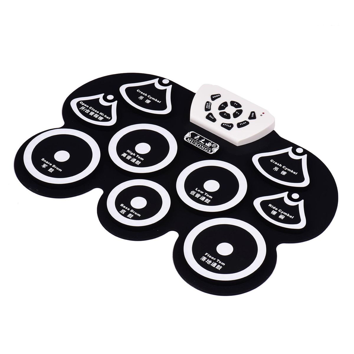 Silicone Portable Foldable Digital USB Midi Roll-up Electronic Drum Pad Kit with Stick and Foot Pedal