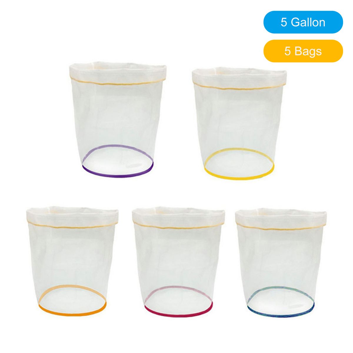 5pcs 5 Gallon Filter Bag Bubble Bag Herbal Ice Essence
