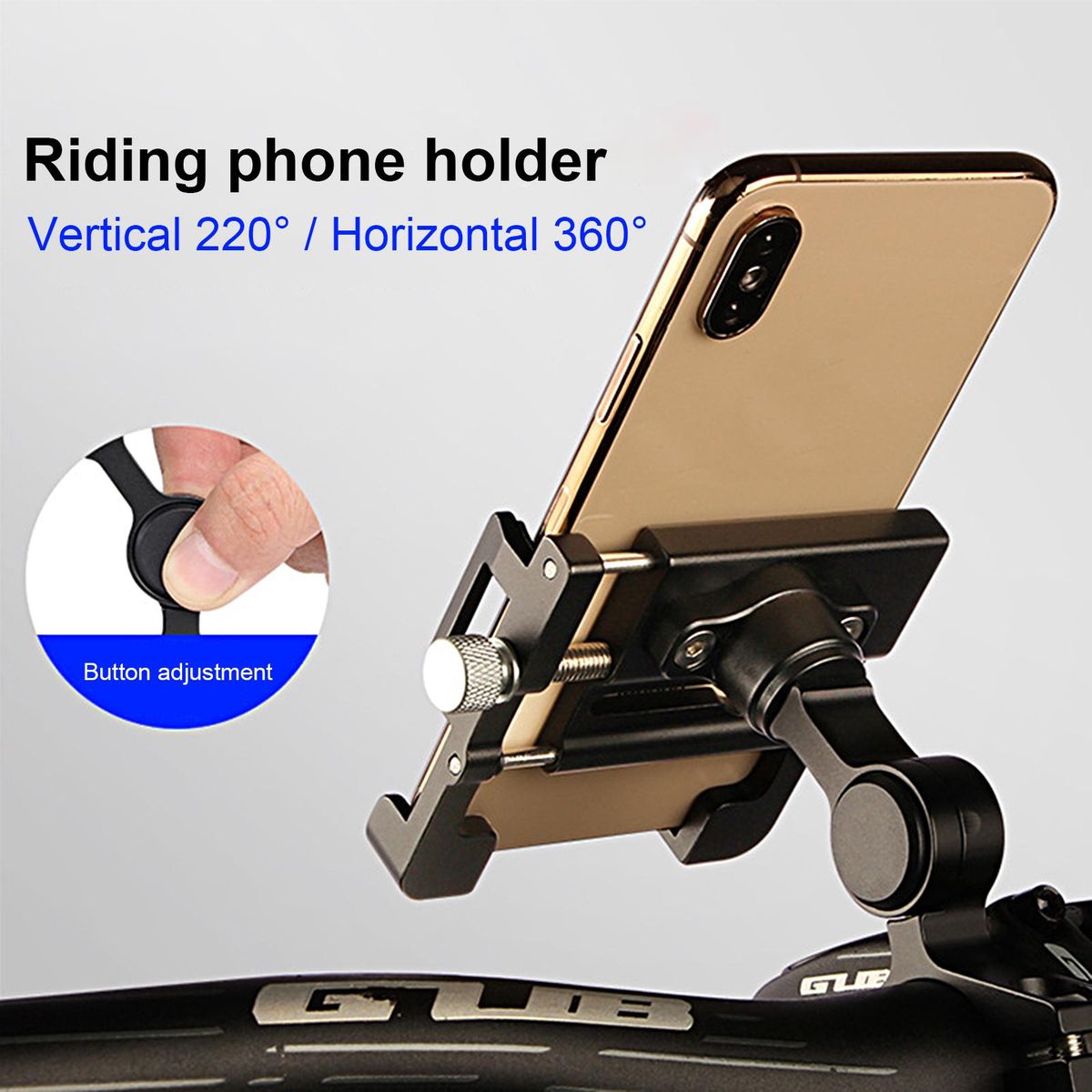 1 Set Handlebar Phone Clip MTB Road Bike Electric Bicycle Mount Phone Stand Black