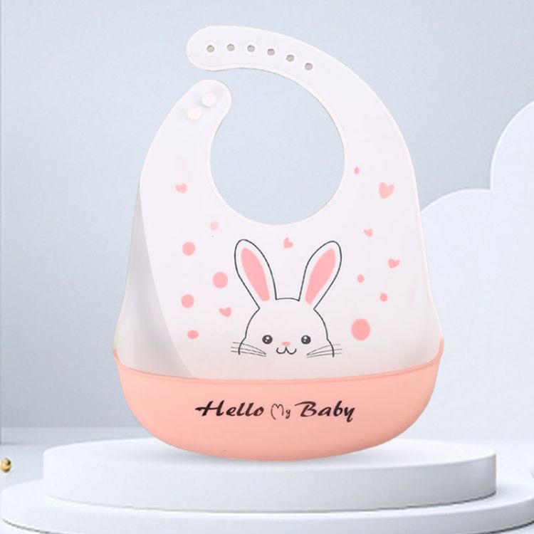 Baby Waterproof Silicone Bib, Pattern:  Rabbit BATT2