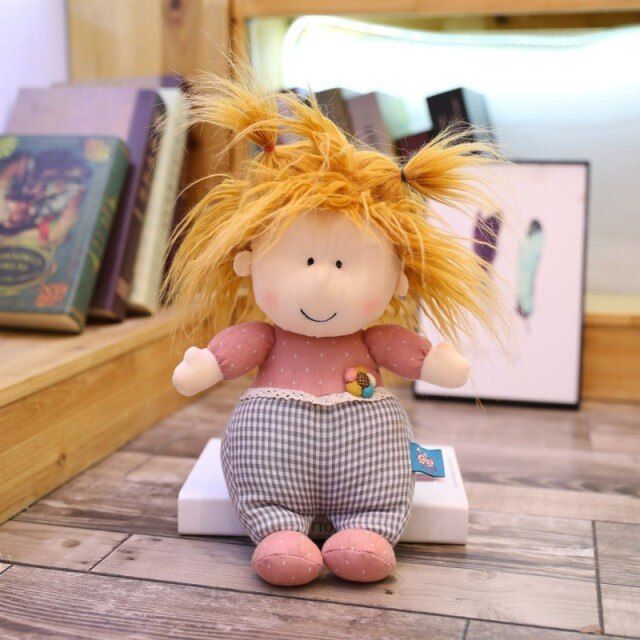 2 Pcs 30cm Cute Girl Plush Toys Can Tie Hair