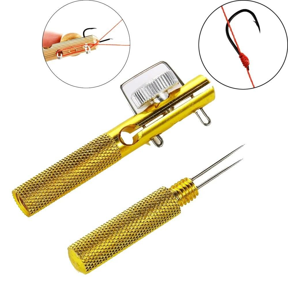 Alloy Fishing Tackle Hook Knotting Tool Tier Double-Headed Needle Knots Sub-line Tie Knots Tie And Loop Tyer Fishhook Remover
