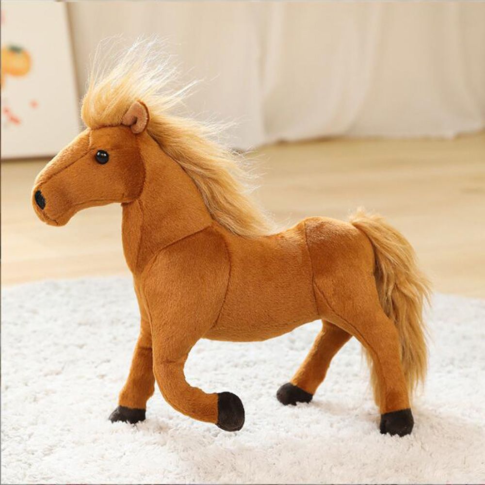 Cartoon Simulation Horse Stuffed Children Plush Toy Brown
