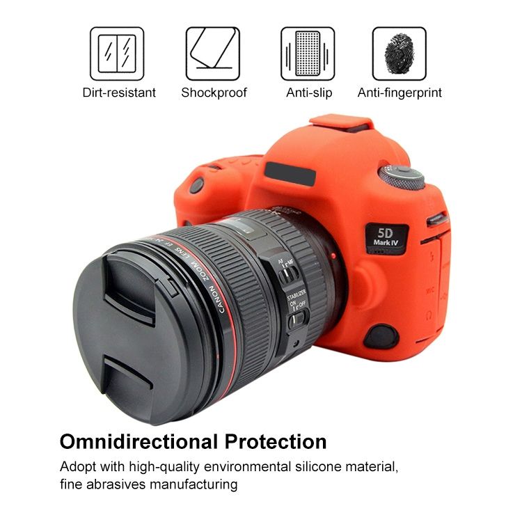 PULUZ Soft Silicone Protective Case For Canon EOS 5D Mark IV(Red)