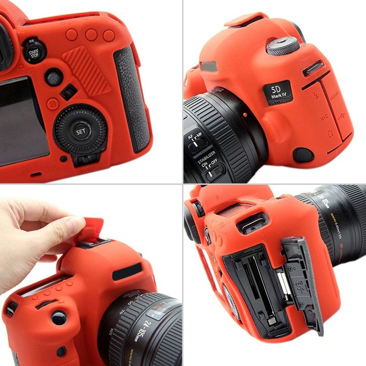 PULUZ Soft Silicone Protective Case For Canon EOS 5D Mark IV(Red)