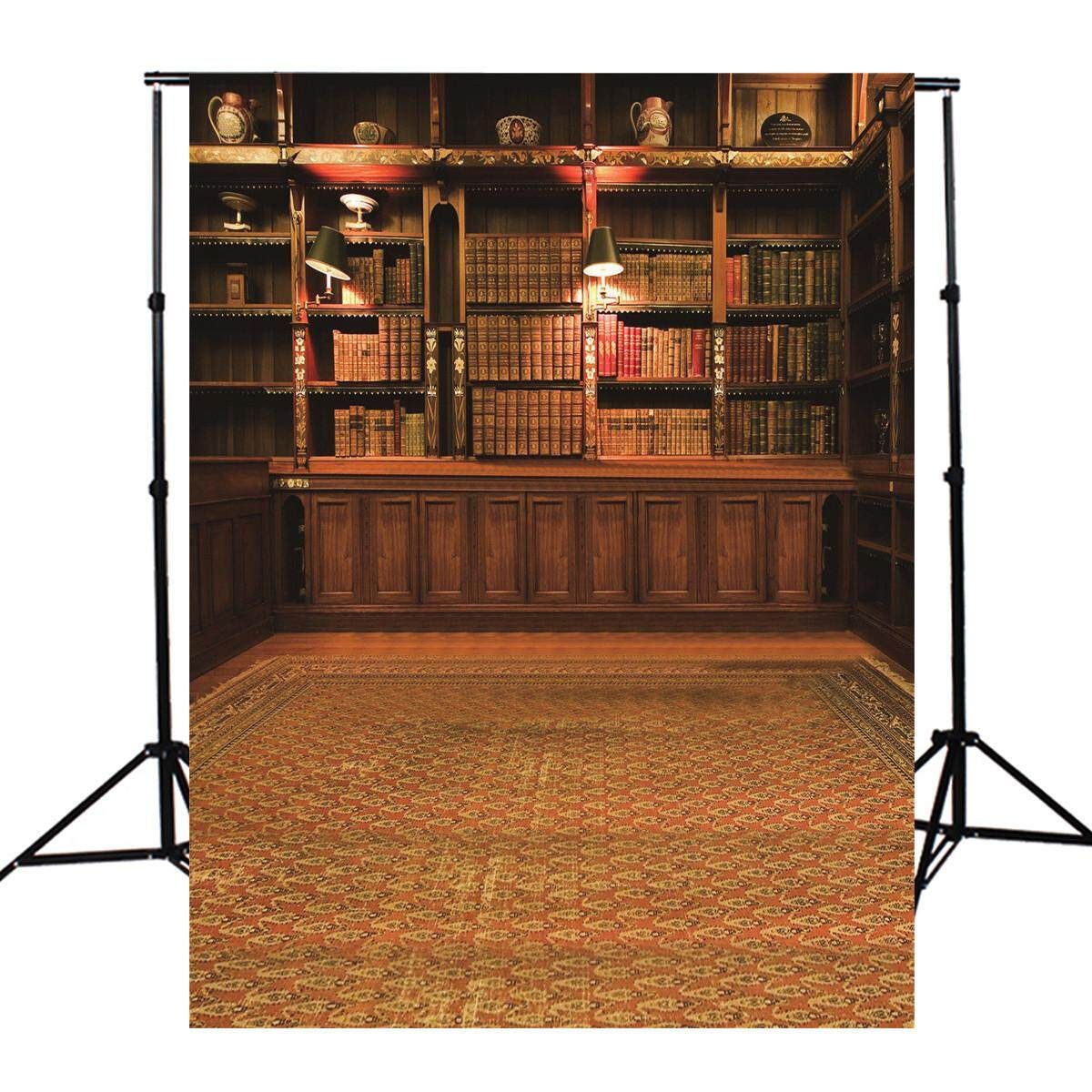 Retro Study Library Books Shelf Photography Photo Background Backdrop Prop