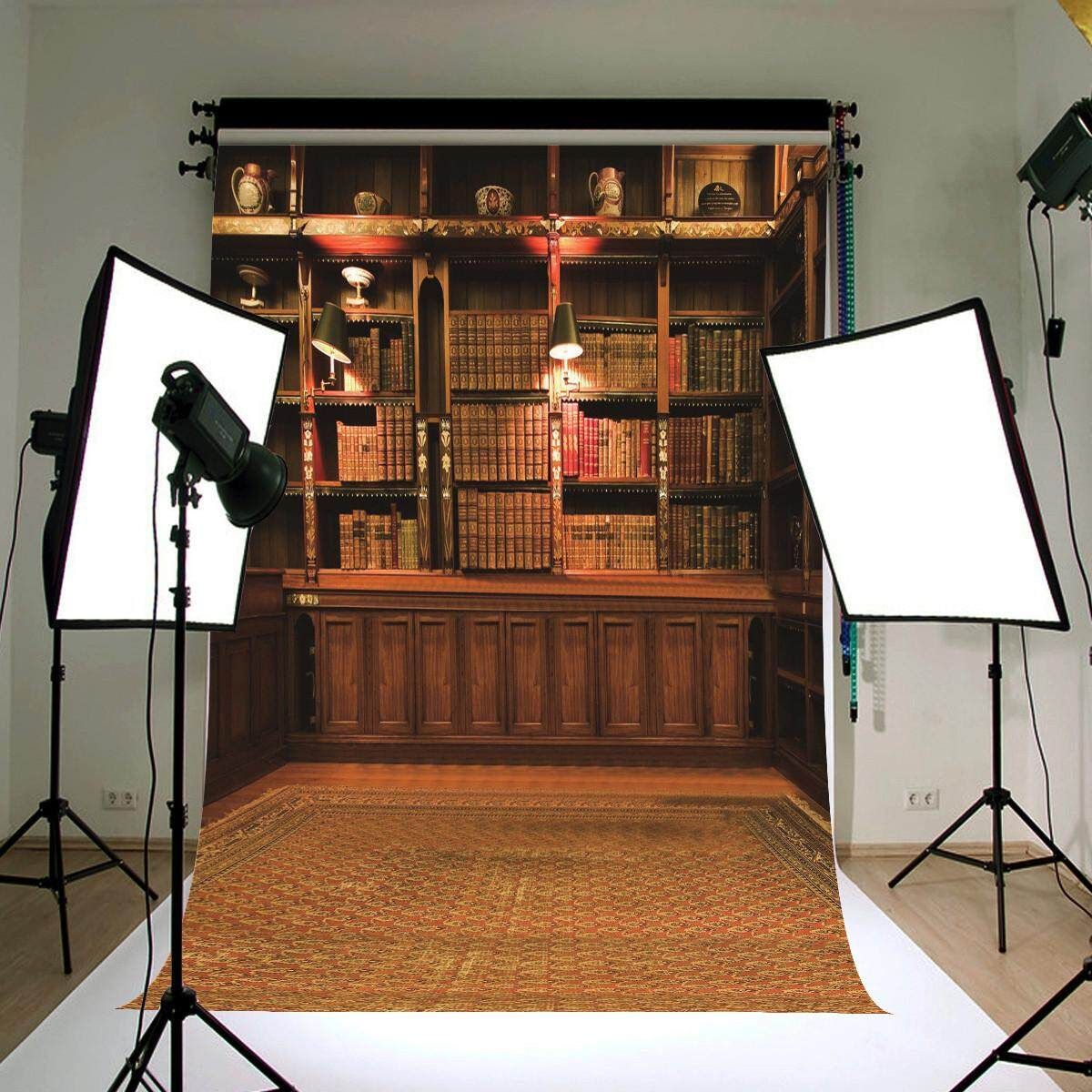 Retro Study Library Books Shelf Photography Photo Background Backdrop Prop