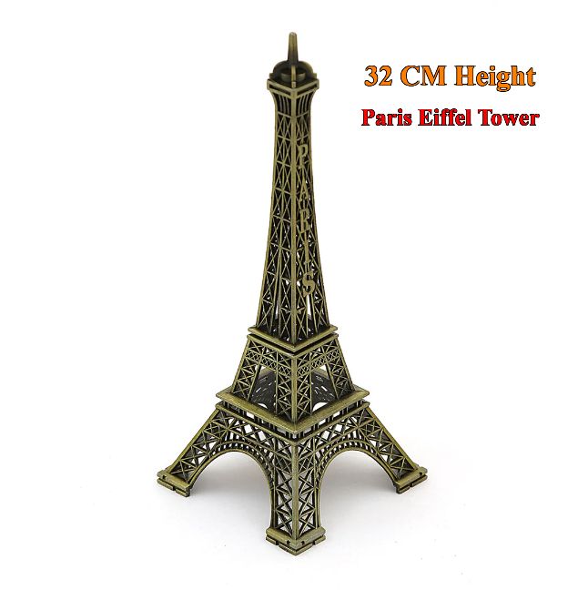 Metal Eiffel Tower Antique Figurine Home Decoration(H:32CM)