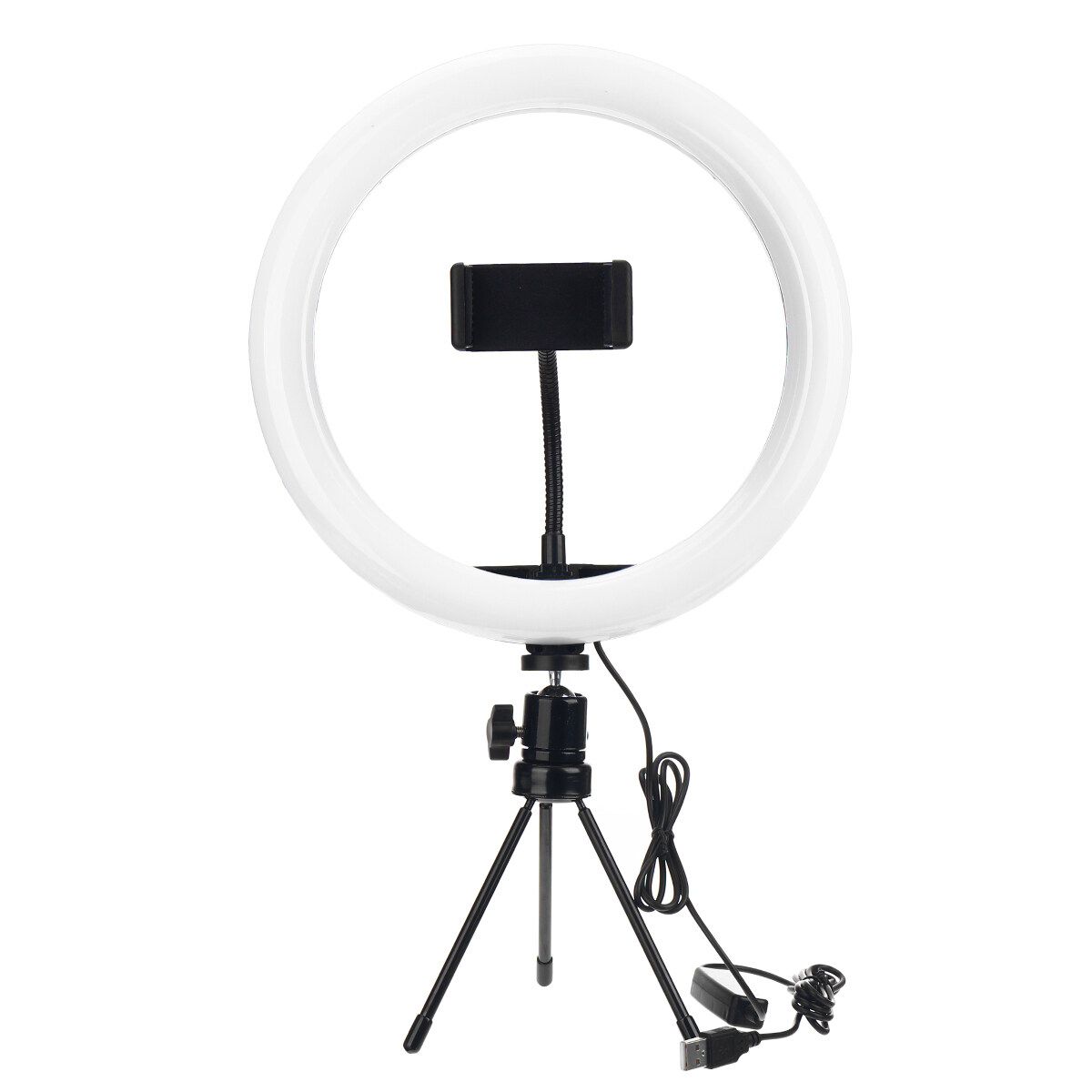 LED 360° Ring Light Dimmable& Lamp Stand Kit Phone 2 Selfie Video Makeup With Tripod For Makeup Live Stream Makeup 26cm + Machine Clip + Gimbal + Desktop Rack