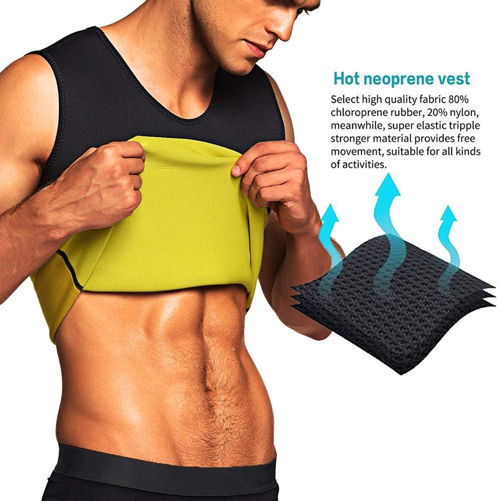 Men Slimming Clothes Neoprene Sweat Vest Body Belt Waist Body Building Tummy Fat Burner Tank Top For Weight Loss