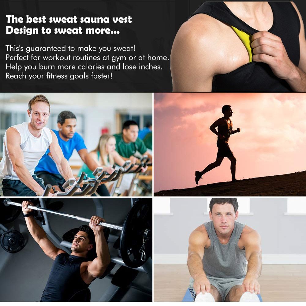 Men Slimming Clothes Neoprene Sweat Vest Body Belt Waist Body Building Tummy Fat Burner Tank Top For Weight Loss
