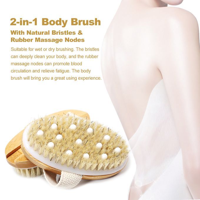 SOUTH FIN 2-in-1 Dry Skin Body Brush With Natural Bristles