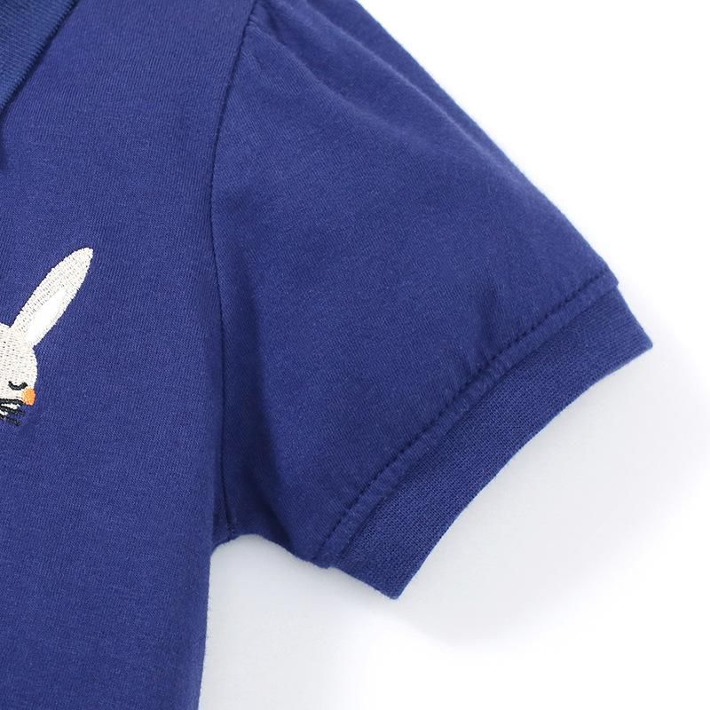 2023 Girls Skirt Summer New Small And Medium Kids Polo Skirt Short Sleeve Knitted