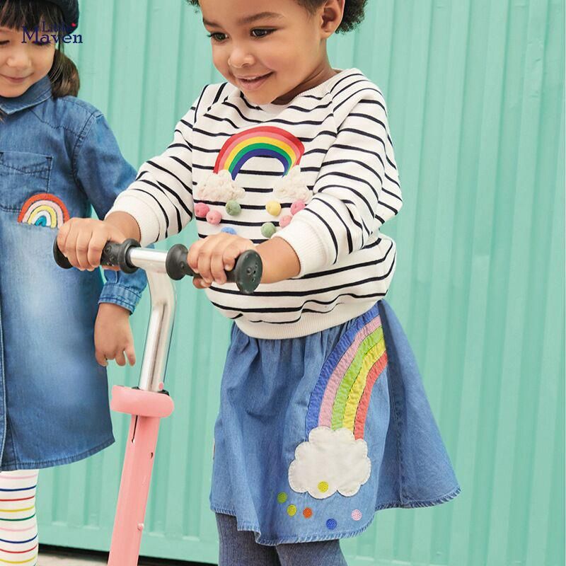 2023 Summer New Children's Wear Skirt European And American Denim Skirt Cartoon Em