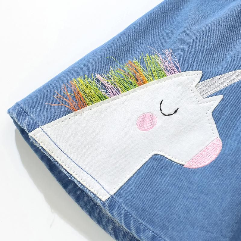 2023 Summer New Children's Wear Skirt European And American Denim Skirt Cartoon Em