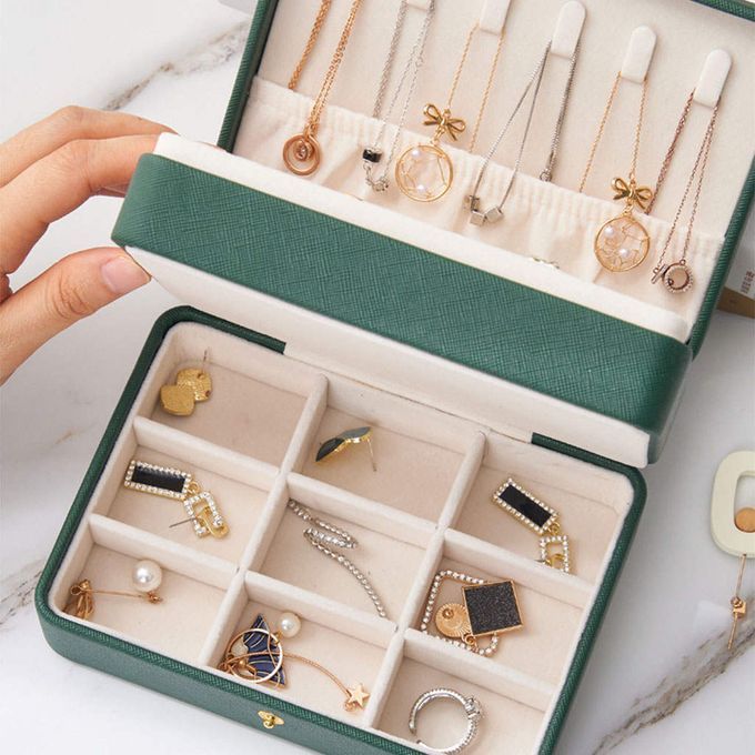 Jewelry Box Portable Chic Display Storage Case For Watches Green