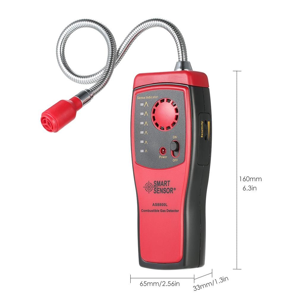 SMART SENSOR Brand New Handheld Portable Automotive Mini Combustible Gas Detector Gas Leakage Location Determine Tester with Sound and Light Alarm