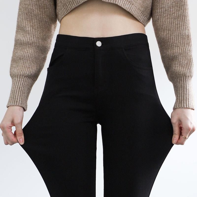 8/9 plush oversized leggings for women wearing high waisted black pencil elastic waist magic pants