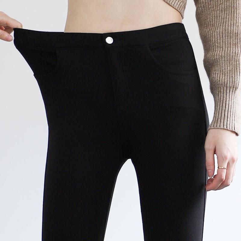 8/9 plush oversized leggings for women wearing high waisted black pencil elastic waist magic pants