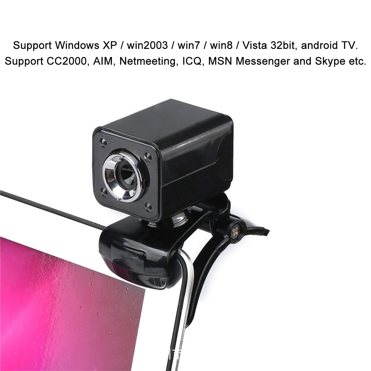 4 LED 12MP HD Webcam Digital USB Camera Video Recording For Android TV PC Laptop Black