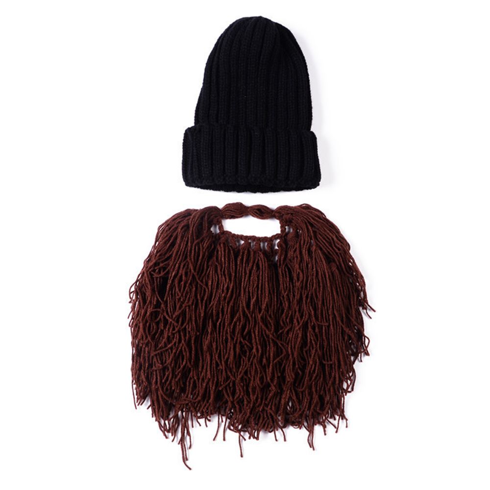 Funny Winter Viking Long Beard Wool Cap Crazy Men's Warm
