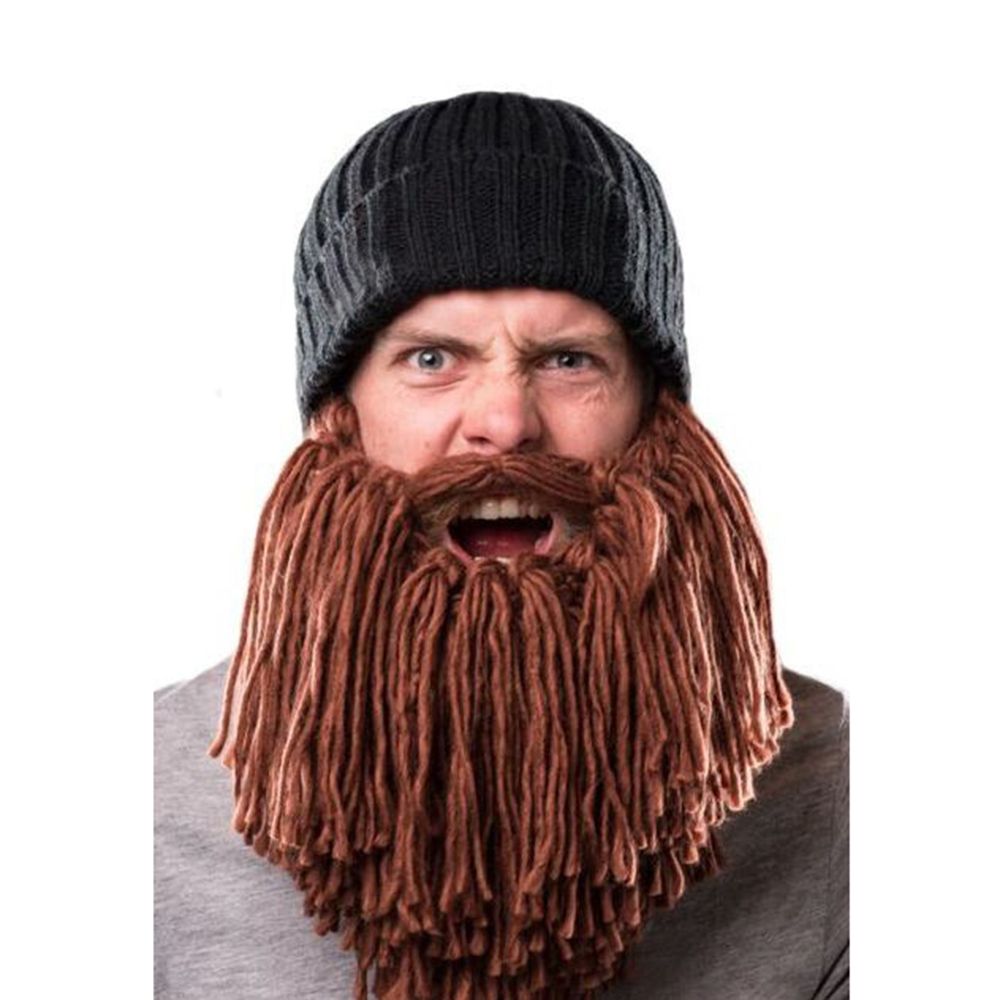 Funny Winter Viking Long Beard Wool Cap Crazy Men's Warm