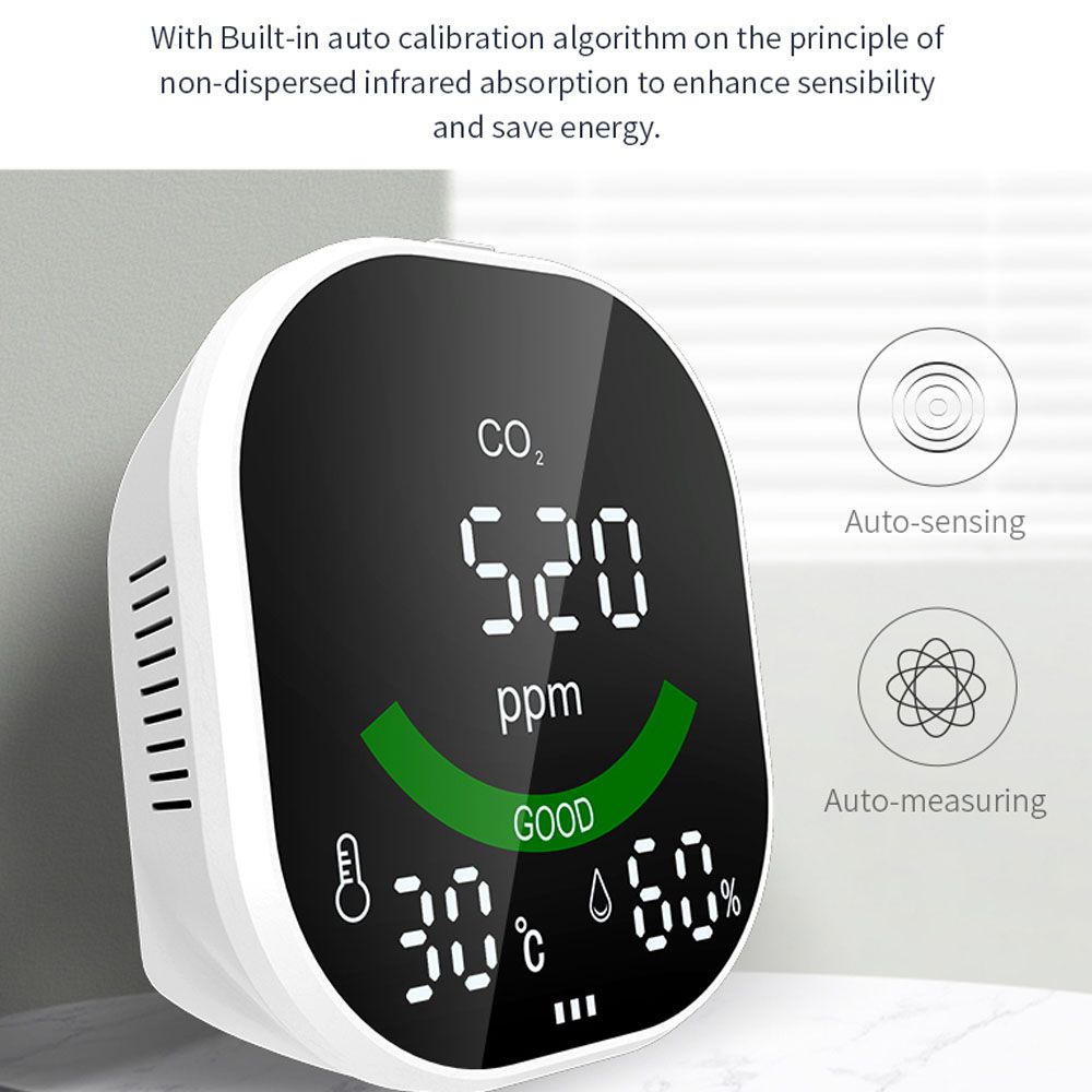 Multifunctional 3in1 CO2 Temperature Humidity Monitoring