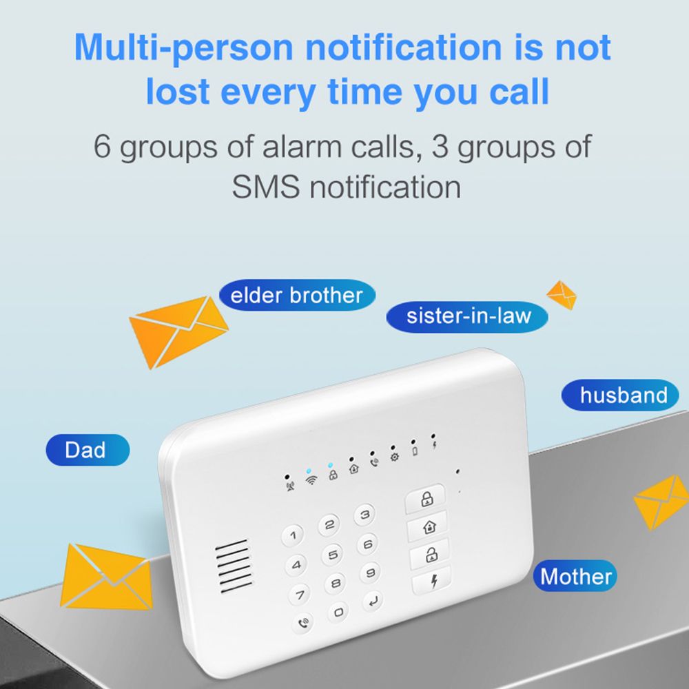 Security Alarm System  Kit Auto Dial GSM+WiFi Home Security