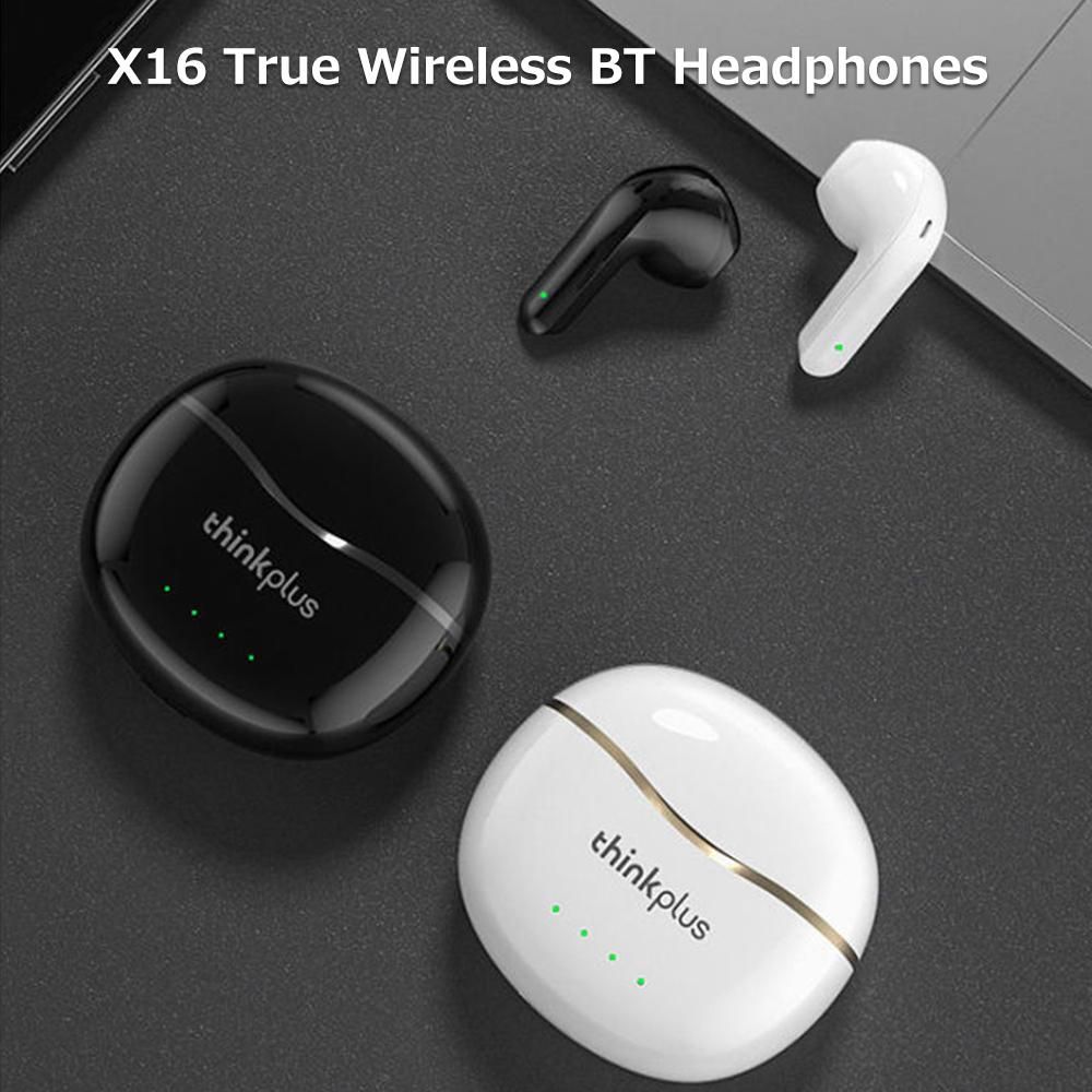 Lenovo thinkplus X16 True Wireless BT Headphones In-ear Sport Earbuds BT5.2 Chip Low Latency Wide Compatibility White